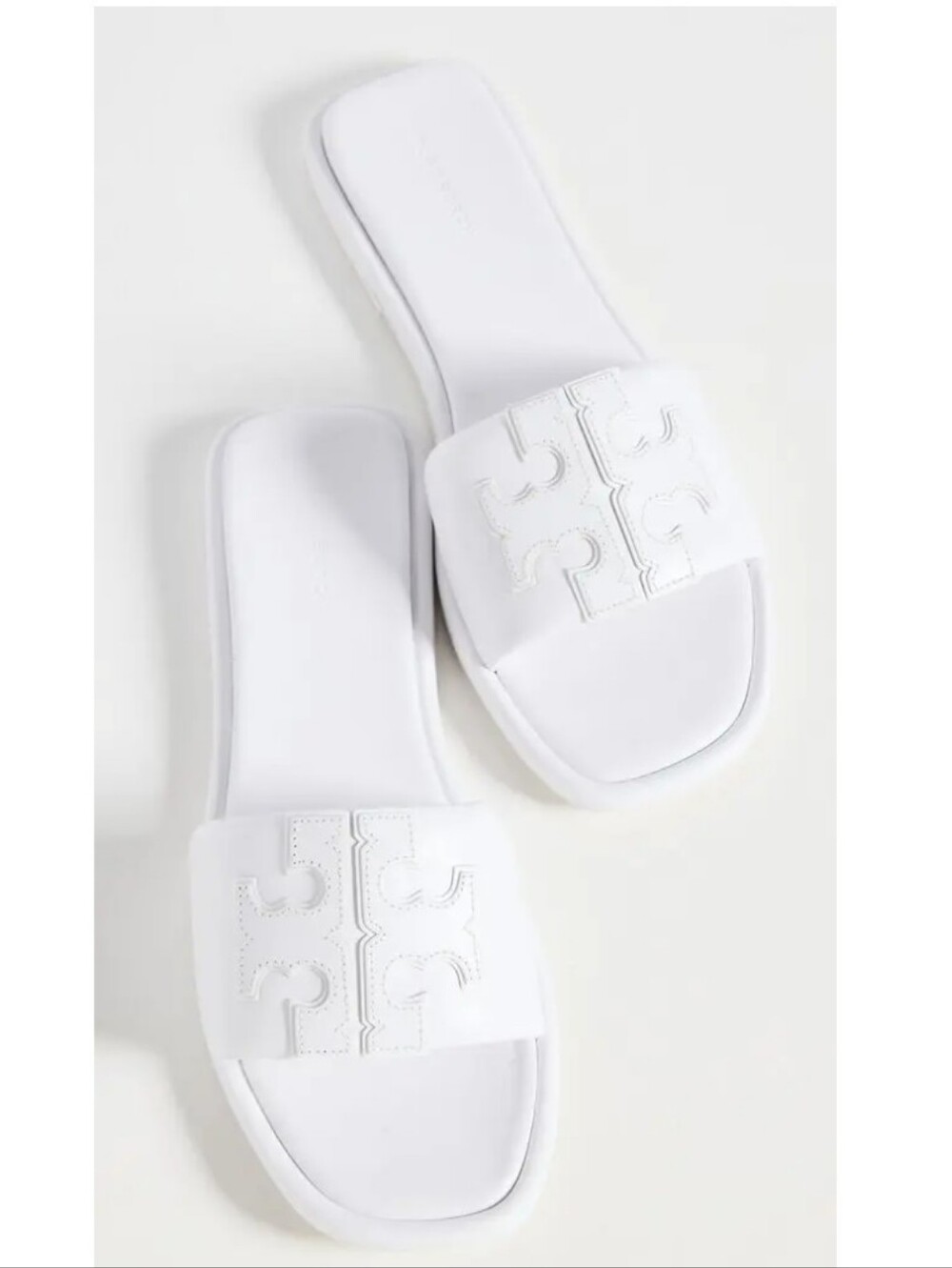 Tory Burch White Double-T Slide Sandal Optic White Size 9.5 NIB